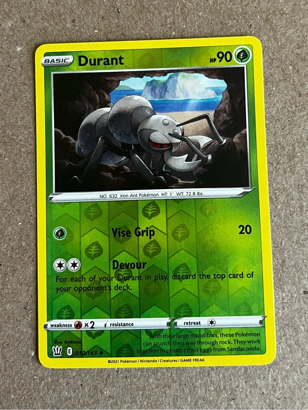 Pokémon Cards. Durant 010/163 HP 90 And Gogoat 018/185 HP 130